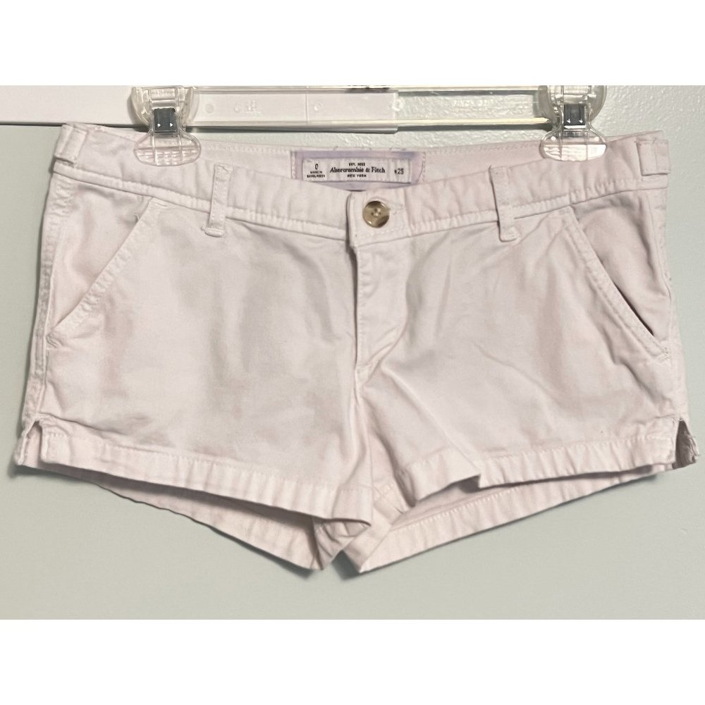 Abercrombie & Fitch Low Rise White Jean Shorts - 0/25
